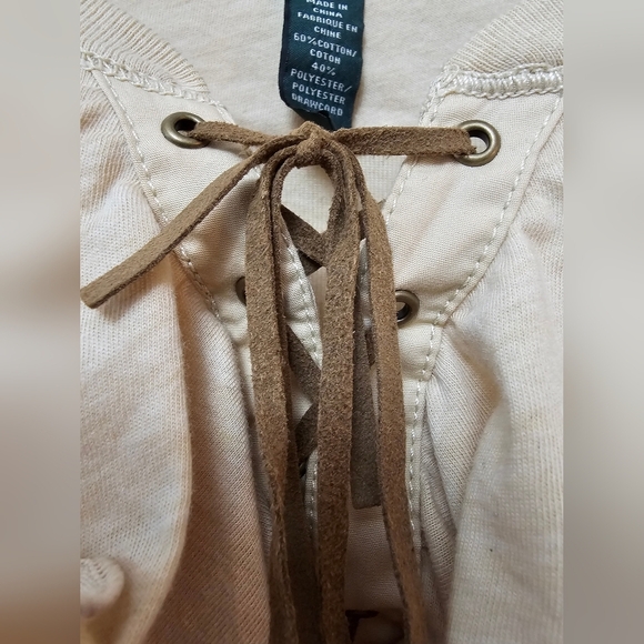 Lauren Ralph Lauren Tan Ruffle Long Sleeve Top - Picture 5 of 7